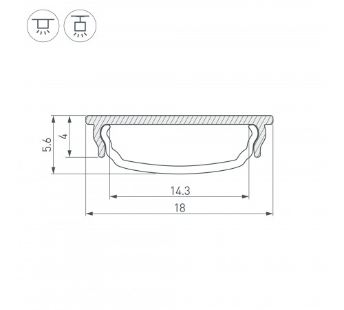 Профиль Arlight 023087 ARH-BENT-W18-2000 ANOD