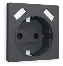 Накладка для розетки с заземлением и со шторками и 2хUSB type A Ambrella Volt AP9090 Quant