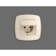 Накладка для розетки влагозащищенной с заземлением и со шторками с крышкой Ambrella Volt OP3280 Quant