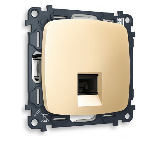 Розетка Ethernet RJ-45 и со шторками, без рамки Ambrella Volt MO612010 Quant