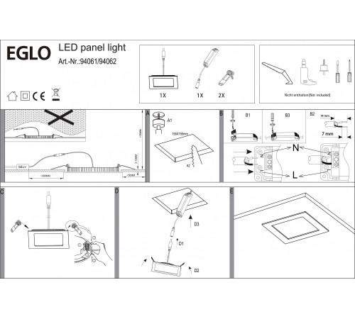 Встраиваемый светильник Eglo 94061 Fueva 1