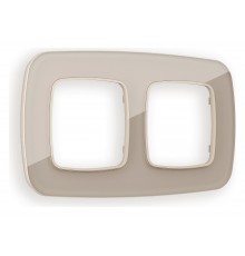 Рамка на 2 поста Ambrella Volt OF350602 Radian Стекло натуральное