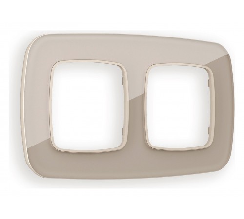 Рамка на 2 поста Ambrella Volt OF350602 Radian Стекло натуральное