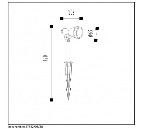 Наземный низкий светильник Lucide 27882/05/30 Spike