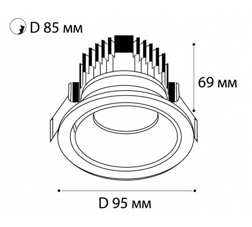 Встраиваемый светильник Italline IT02-008 DIM white IT02-008