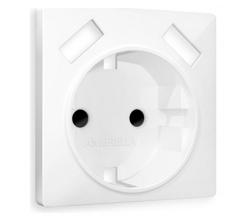 Накладка для розетки с заземлением и со шторками и 2хUSB type A Ambrella Volt AP1090 Quant