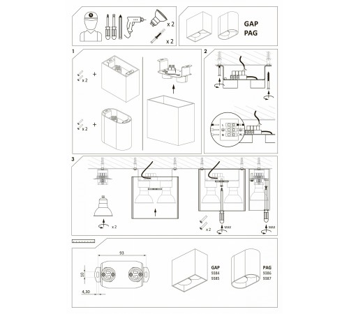 Накладной светильник Nowodvorski 9385 Gap