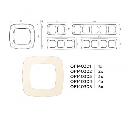 Рамка на 5 постов Ambrella Volt OF140305 Ecta
