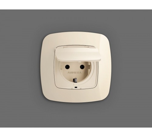 Накладка для розетки влагозащищенной с заземлением и со шторками с крышкой Ambrella Volt OP3080 Quant