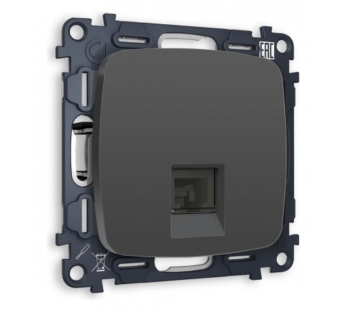 Розетка Ethernet RJ-45 и со шторками, без рамки Ambrella Volt MO912010 Quant