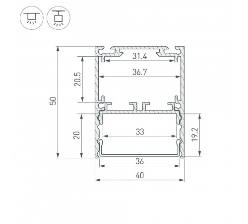 Профиль накладной Arlight 044670 SL-LINE
