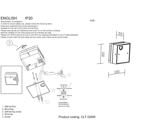 Бра Crystal Lux CLT 026W WH
