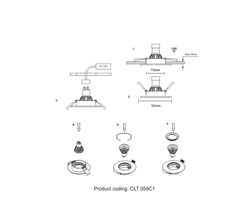 Светильник встраиваемый c малым заглублением Crystal Lux CLT 059C1 WH