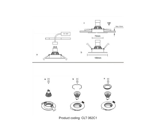 Светильник встраиваемый Crystal Lux CLT 062C1 BL