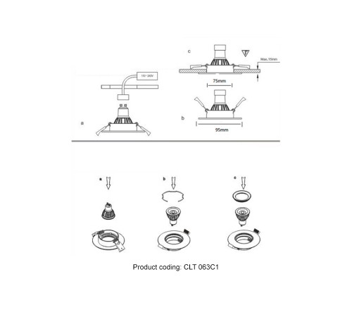 Светильник встраиваемый Crystal Lux CLT 063C1 WH