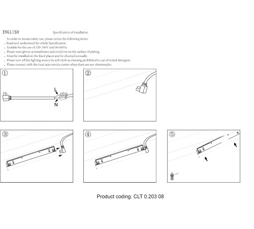 Драйвер для магнитного шинопровода 48V, 100W Crystal Lux CLT 0.203 08 WH