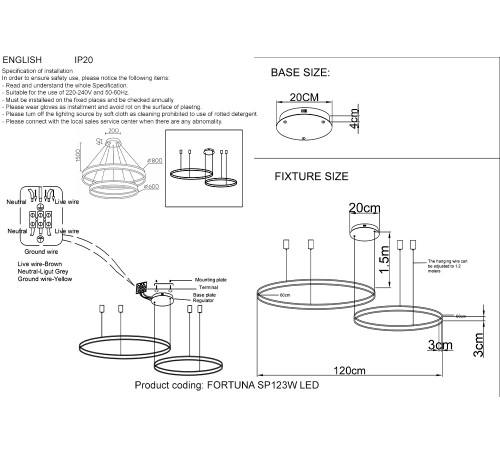 Люстра Crystal Lux FORTUNA SP123W LED GOLD