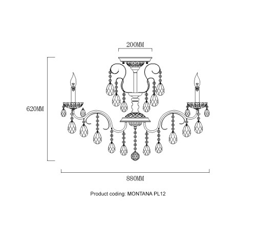 Светильник потолочный Crystal Lux MONTANA PL12