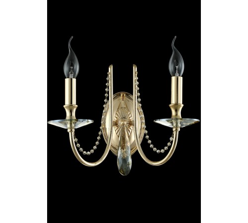 Бра Crystal Lux VICTORIA AP2 GOLD/AMBER