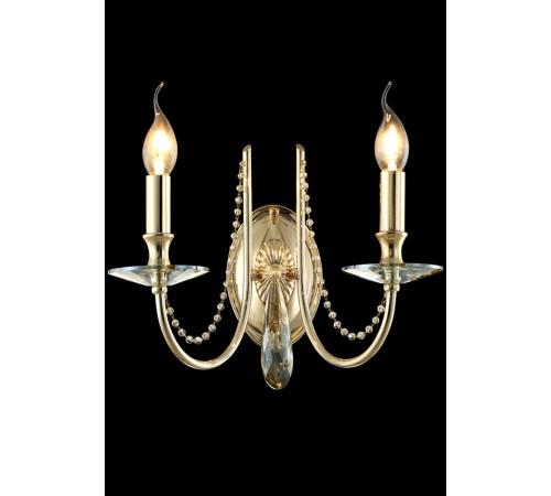 Бра Crystal Lux VICTORIA AP2 GOLD/AMBER