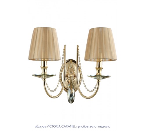 Бра Crystal Lux VICTORIA AP2 GOLD/AMBER