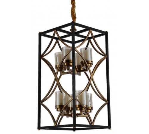 Подвесная люстра LUMINA DECO LDP 1223-8 BK+MD Quadrato