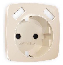 Накладка для розетки с заземлением и со шторками и 2хUSB type A Ambrella Volt OP3090 Quant