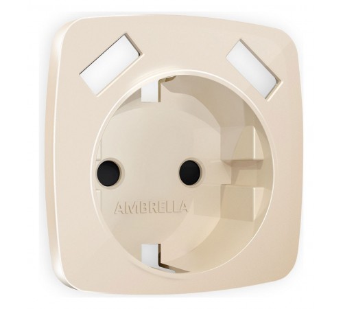 Накладка для розетки с заземлением и со шторками и 2хUSB type A Ambrella Volt OP3090 Quant
