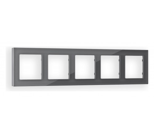 Рамка на 5 постов Ambrella Volt AF330655 Platos Стекло органическое