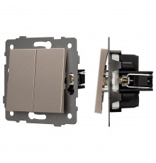 Выключатель проходной двухклавишный без рамки Arlight 49895 SWT