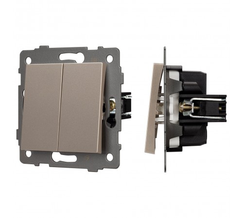 Выключатель проходной двухклавишный без рамки Arlight 49895 SWT