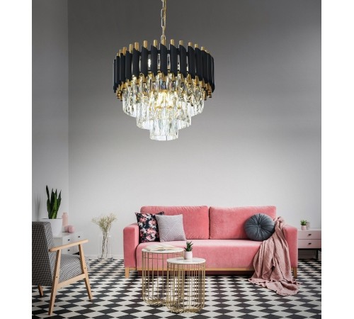 Подвесная люстра LUMINA DECO LDP 6003-400 BK+F.GD Funneli