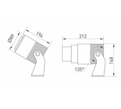Настенно-потолочный прожектор Arlight 031319 Ray
