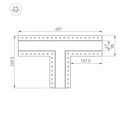 Соединитель угловой T-образный накладной Arlight 030107 S-LUX