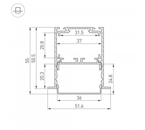 Профиль встраиваемый Arlight 044685 SL-LINIA