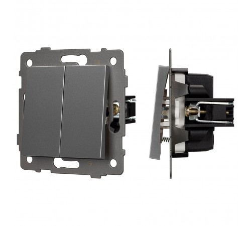 Выключатель самовозвратный двухклавишный без рамки Arlight 49885 SWT