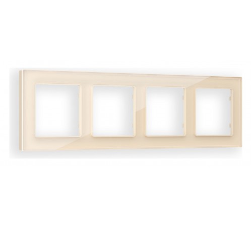 Рамка на 4 поста Ambrella Volt AF380304 Platos Стекло натуральное