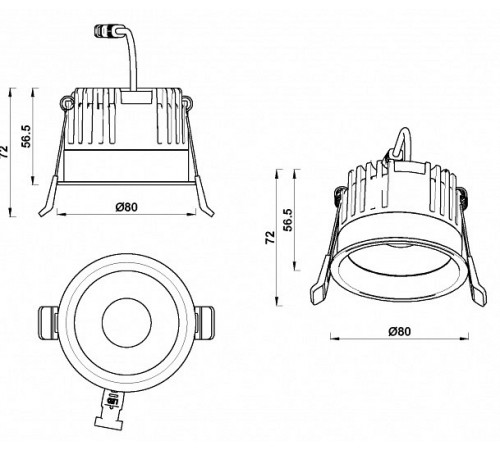 Встраиваемый светильник iLedex 112-12W-D80-4000K-24DG-WH Mars