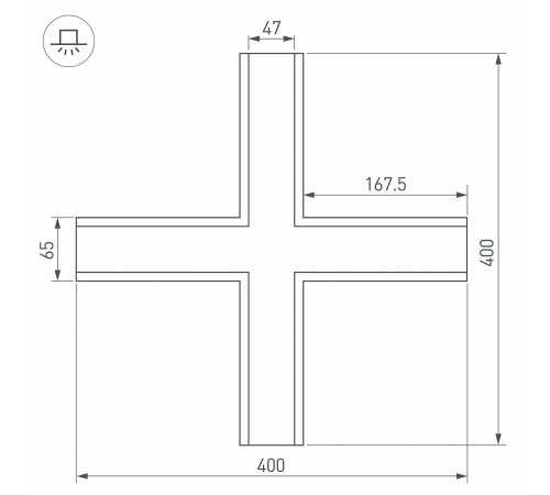 Соединитель угловой X-образный накладной Arlight 030127 S-LUX