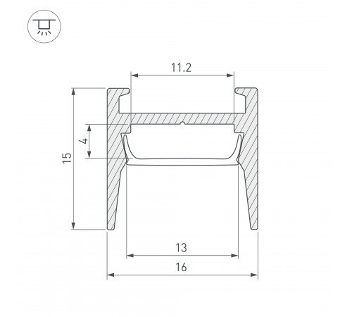 Профиль накладной Arlight 029844 MIC