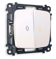 Выключатель проходной двухклавишный с подсветкой без рамки Ambrella Volt MO204030 Quant