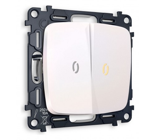 Выключатель проходной двухклавишный с подсветкой без рамки Ambrella Volt MO204030 Quant