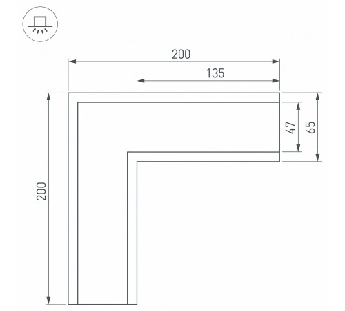 Соединитель угловой L-образный накладной Arlight 030126 S-LUX