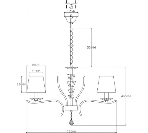 Подвесная люстра Moderli V2551-5P Silvestor