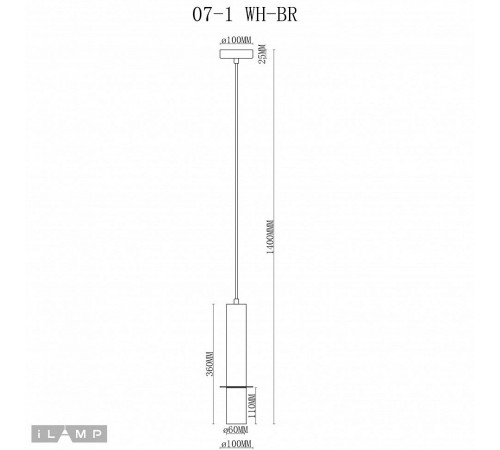 Подвесной светильник iLamp 10705-1 WH-BR Lofty