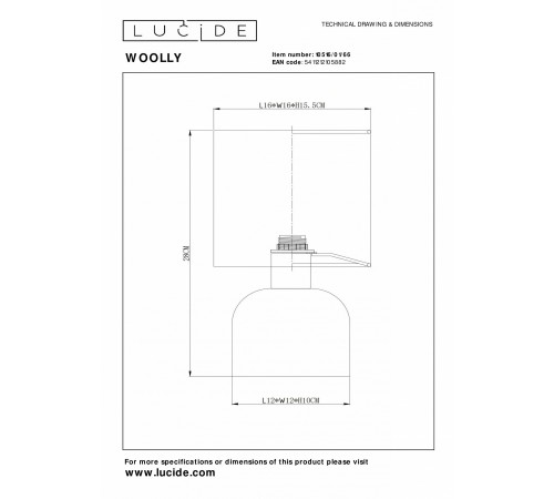 Настольная лампа декоративная Lucide 10516/01/66 Woolly