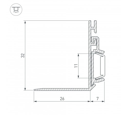 Профиль накладной угловой внутренний Arlight 025491 Pak