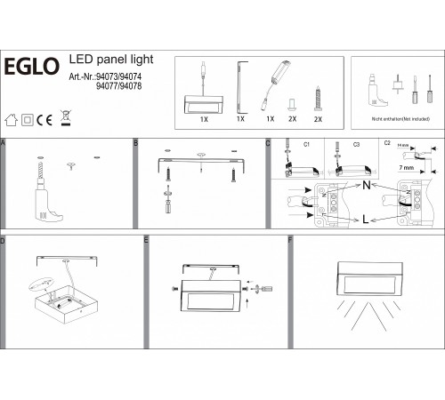 Накладной светильник Eglo ПРОМО 94077 Fueva 1
