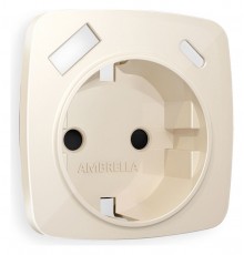 Накладка для розетки с заземлением и со шторками и 2хUSB type A и C Ambrella Volt OP3100 Quant
