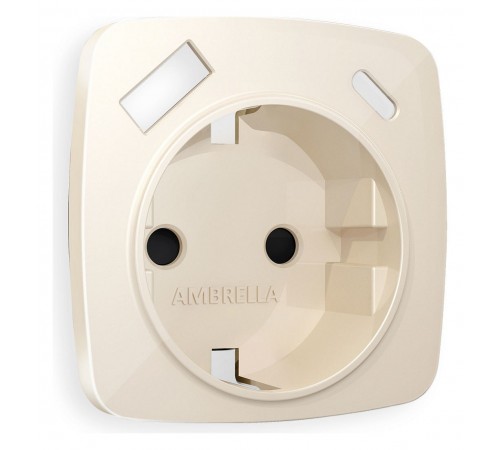 Накладка для розетки с заземлением и со шторками и 2хUSB type A и C Ambrella Volt OP3100 Quant